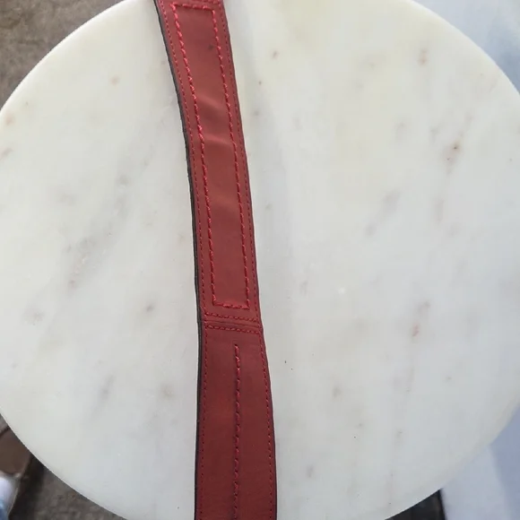 Coach Monogram Canvas Shoulder Bag with Red Leather Trim Vintage - Picture 5 of 13